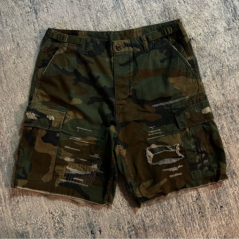 MNML Green Camo Cargo Shorts